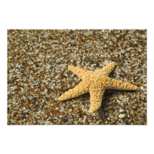 Foto EE. UU., HI, Kauai, Glass Beach con estrella de ma