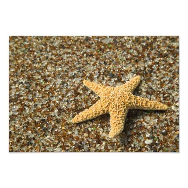 Foto EE. UU., HI, Kauai, Glass Beach con estrella de ma (Frente)