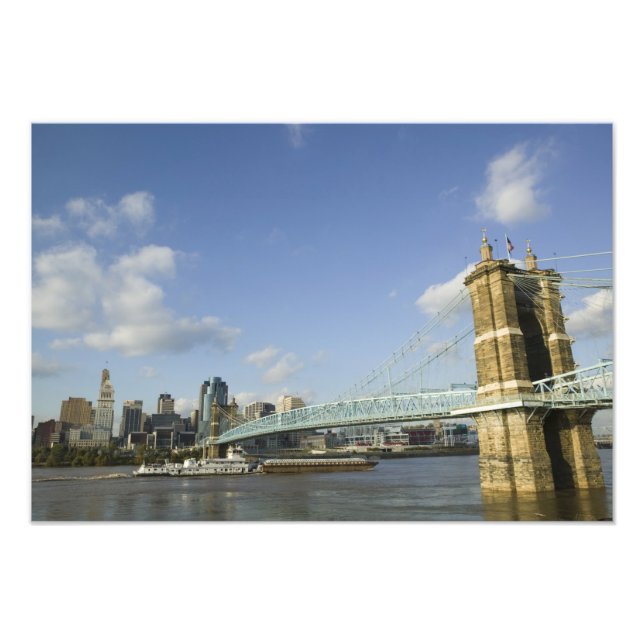 Foto EE. UU., Ohio, Cincinnati: Roebling Suspension 2 (Frente)