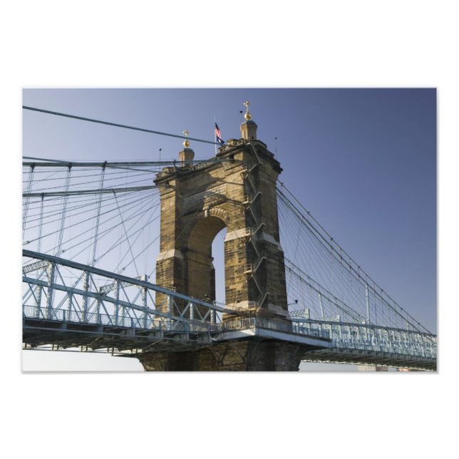 Foto EE. UU., Ohio, Cincinnati: Roebling Suspension 2 (Frente)