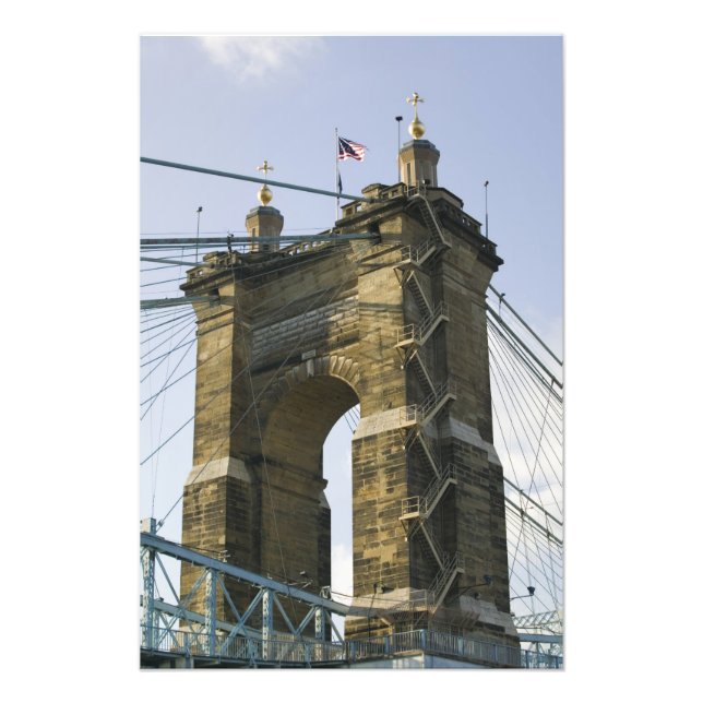 Foto EE. UU., Ohio, Cincinnati: Suspensión Roebling (Frente)