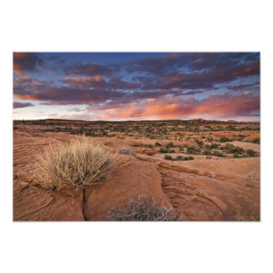 Foto EE. UU., Utah. Atardecer en Poison Spider Mesa cer