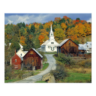 Foto EE.UU., Vermont, río Waits. La follaje otoñal agre