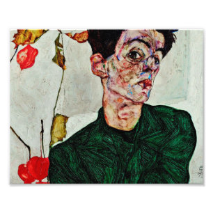 Foto Egon Schiele - autorretrato con farol chino