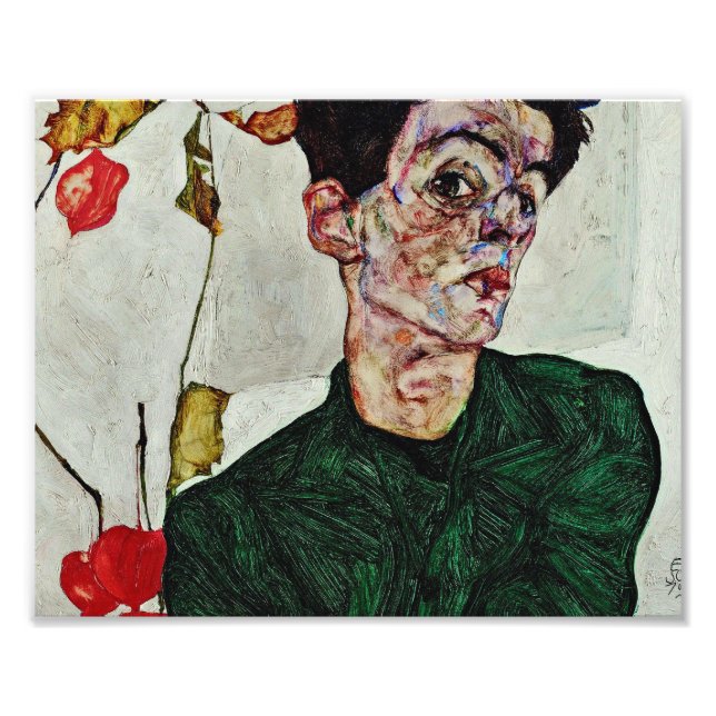 Foto Egon Schiele - autorretrato con farol chino (Frente)