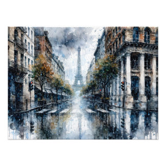 Foto Eiffel Tower in Paris during rain