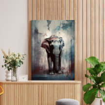 Einzigartiger Elefanten-Kunstdruck: Moderne Street