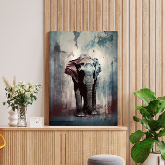 Foto Einzigartiger Elefanten-Kunstdruck: Moderne Street