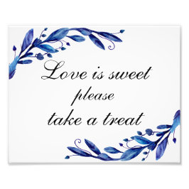 Foto El amor es dulce, tómate un poster. Boda azul