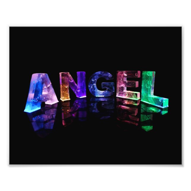 Foto El Ángel de nombre en las luces 3D (Frente)