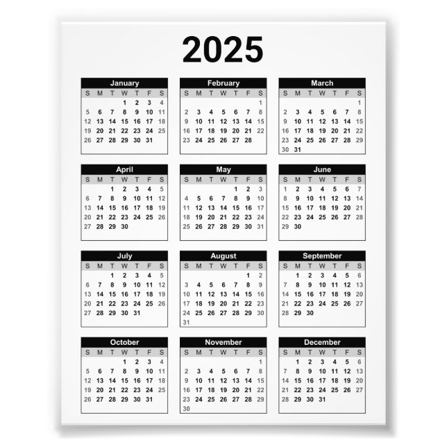 Foto El Año 2025, A Glance Calendar, Ampliación De La F (Frente)