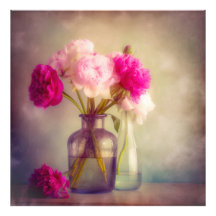 El antiguo Bouquet Peony en las jaulas de vidrio
