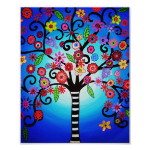 Foto El árbol de la vida florece la pintura