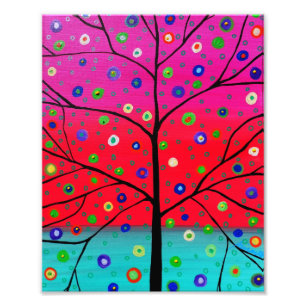 Foto El árbol de la vida florece la pintura