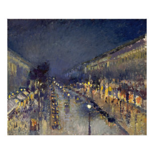 Foto El Boulevard Montmartre de noche Pissarro