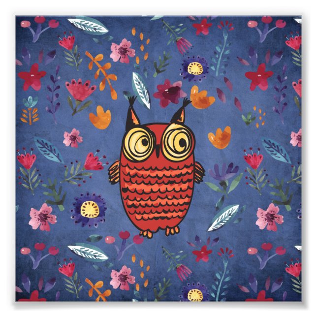 Foto El búho sabio del jardín florido (Frente)