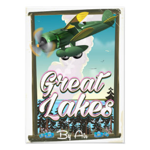 Foto El cartel de viaje en avión de los Grandes Lagos