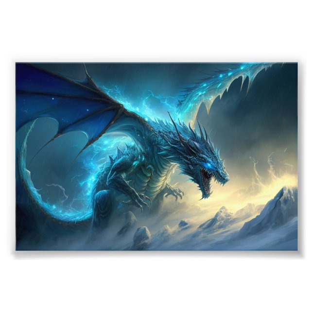 Foto El dragón de hielo, arte de fantasía, dragones, ci (Frente)