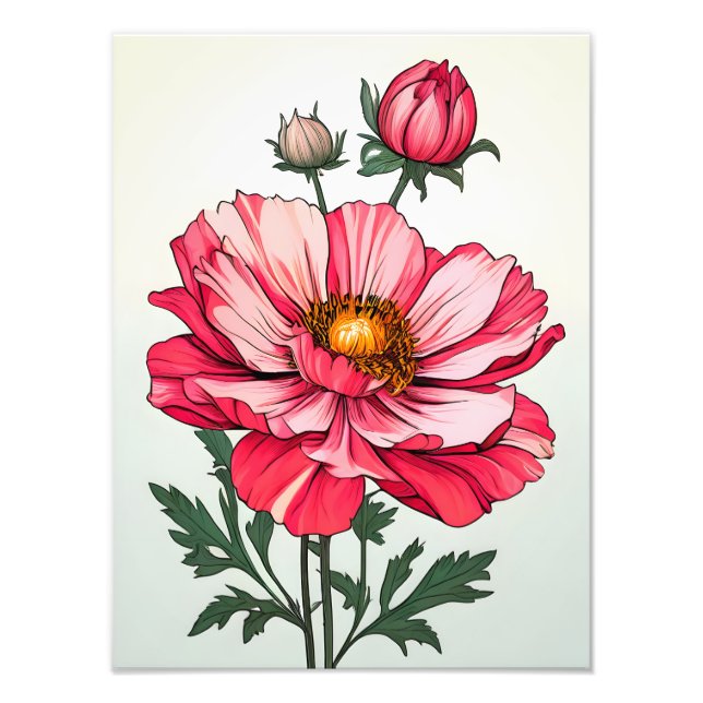 Foto El floreciente diseño floral rosado de la margarit (Frente)