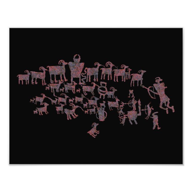 Foto El gran panel petroglifo de caza (Frente)