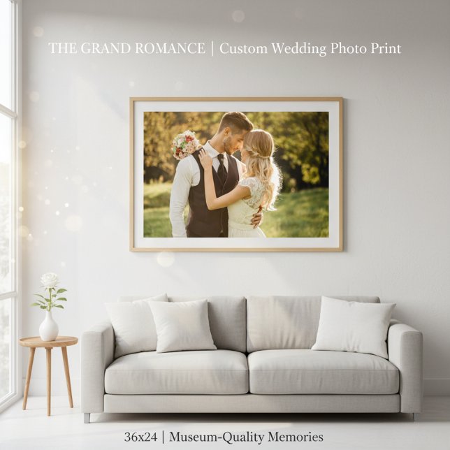 Foto El gran romance | Matrimonio personalizado de 36 x (The "Grand Romance" | 36x24 Custom Wedding Photo Print)
