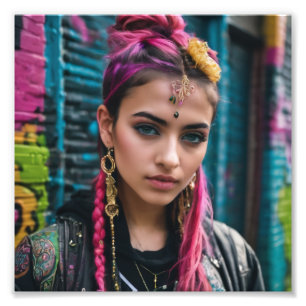 Foto El indio paquistaní y hermoso Chica de Punk altern