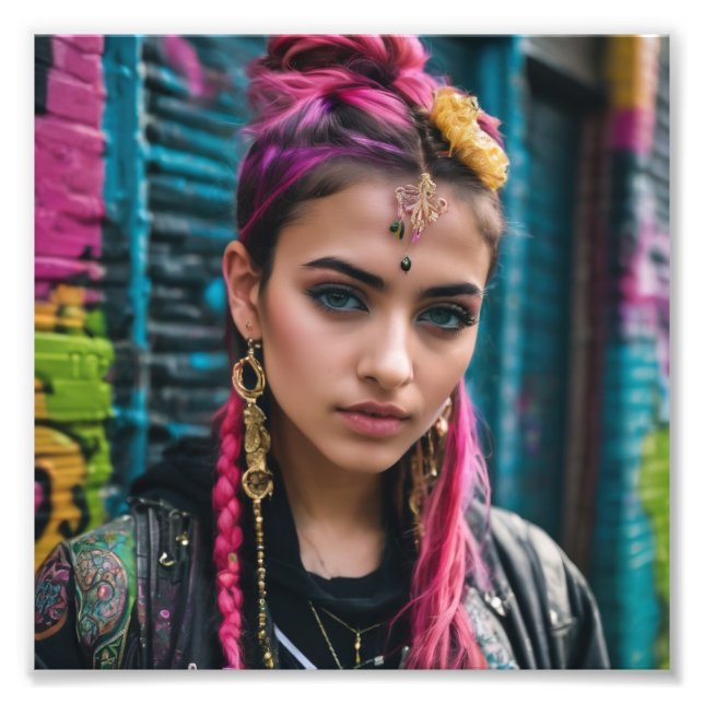 Foto El indio paquistaní y hermoso Chica de Punk altern (Frente)