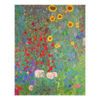 El jardín de la granja Gustav Klimt con girasoles