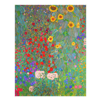 Foto El jardín de la granja Gustav Klimt con girasoles