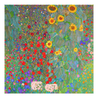 El jardín de la granja Gustav Klimt con girasoles