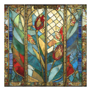 Foto El Jefe Rojo de Vidrio Manchado atiende al amanece