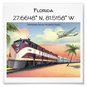 Foto El mapa de Florida coordina el estilo vintage
