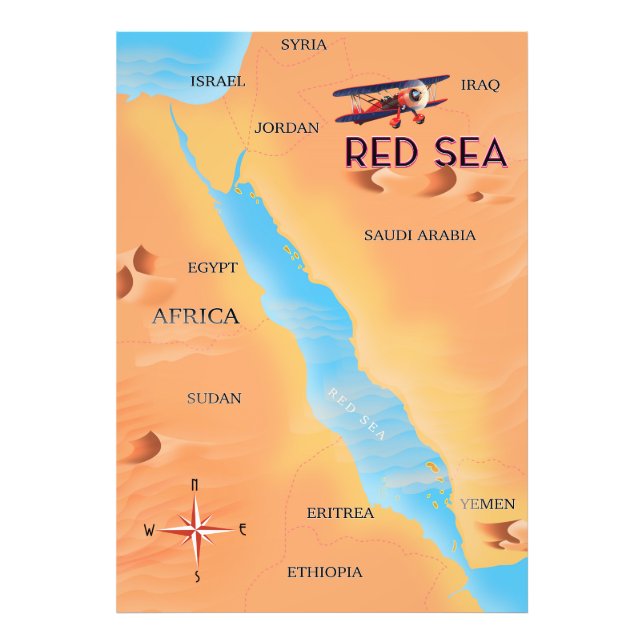 Foto El mapa de viaje del Mar Rojo (Frente)