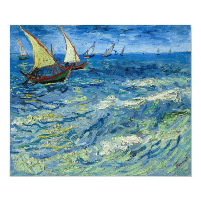 Foto El mar en Saintes-Maries por Vincent van Gogh (Frente)