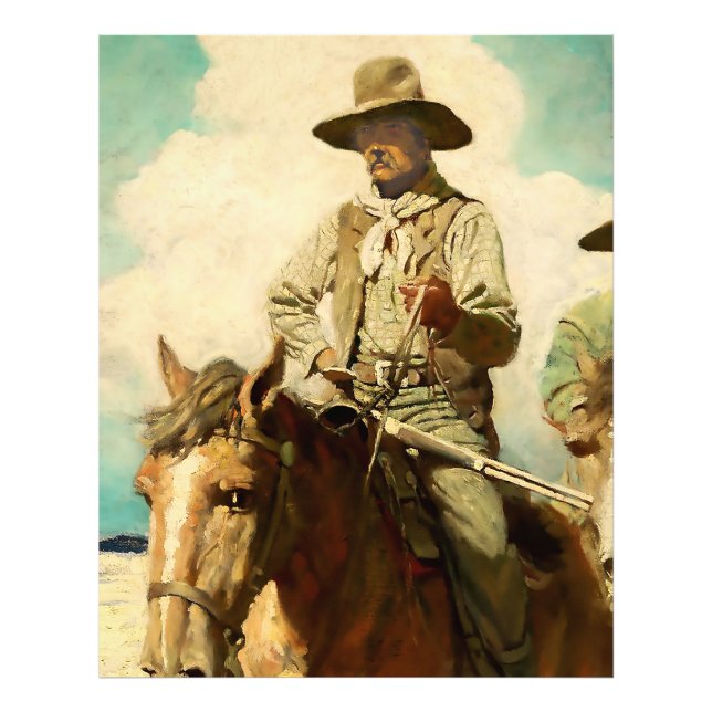Foto El Marshal Enjuto Arte Occidental por NC Wyeth (Frente)