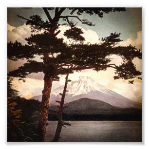 Foto El monte Fuji a través del vintage Japón viejo d