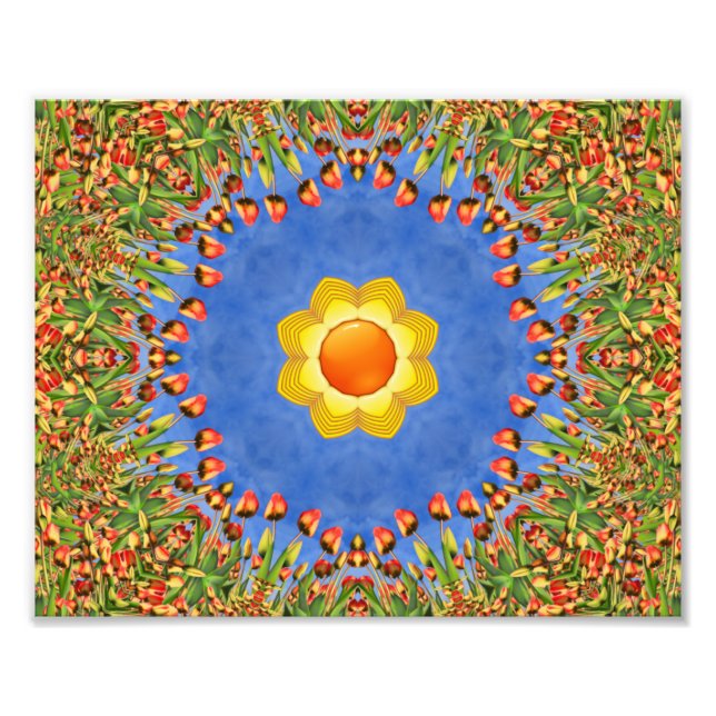 Foto El Naranja de la cosecha del Sol Kaleidoscopio Azu (Frente)