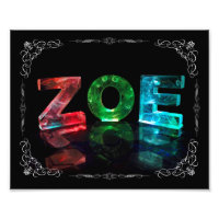 El nombre Zoe - Nombre en las luces (Fotografía)