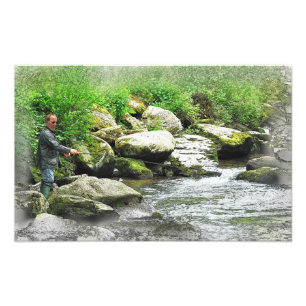 Foto El pescador de la mosca como pintura