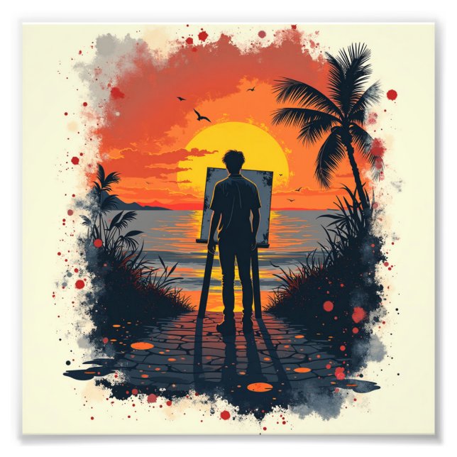 Foto El pintor se sorprendió con su pintura (Frente)