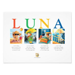 Foto El Poster del nombre del bebé de Luna - Un Keepsak