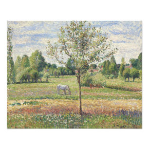 Foto El prado con caballo gris, Eragny, pintura al óleo