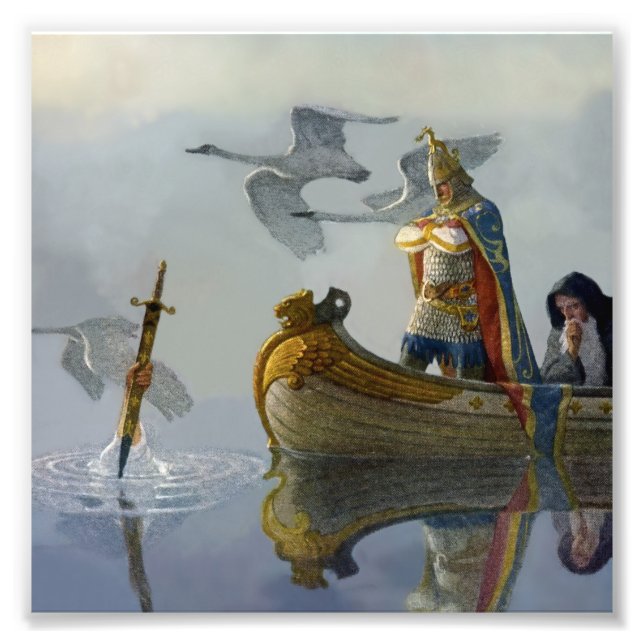Foto "El Rey Arturo Toma la Espada" por NC Wyeth (Frente)