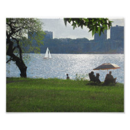 Foto El río en una cálida noche de verano