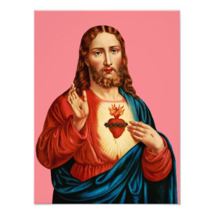 Foto El Sagrado Corazón De Jesús Retrato De Arte Fino
