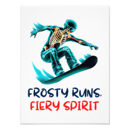 Foto El Skeleton Snowboarder tira en movimiento