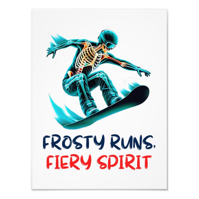 Foto El Skeleton Snowboarder tira en movimiento (Frente)