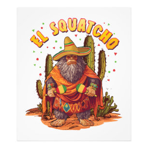 Foto El Squatcho Bigfoot con Maraca, Sombrero y Ponc