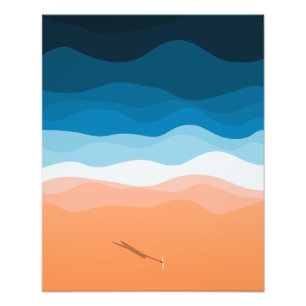 Foto El único surfista Ilustracion aéreo
