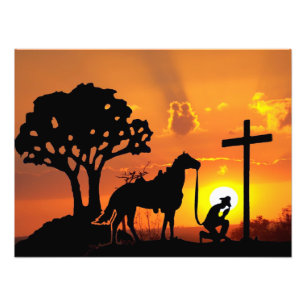 Foto El vaquero en el pie del arte digital cruzado